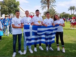 Picture of robotics team from Amfilochia