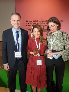 IAPCO President Ori Lahav handing the award to Sissi Lygnou, CEO, AFEA Travel & Congress Services and Ariadne Stagkou-Bell, CSr & Communication Specialist CSR Hellas
